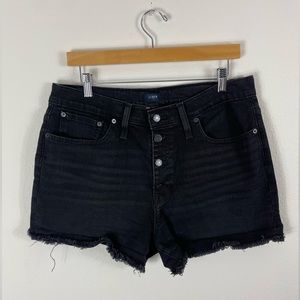 Jcrew Button Front Denim Short in Washed Black Size 31